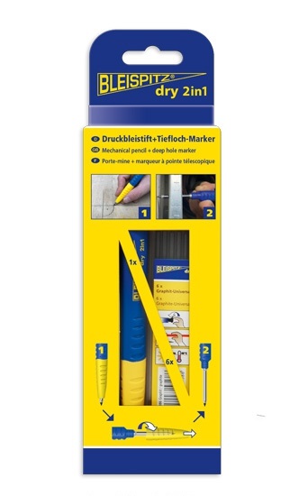 DRY 2in1 Tieflochmarker, inkl. 6x Graphit
Universalmine & Spitzer