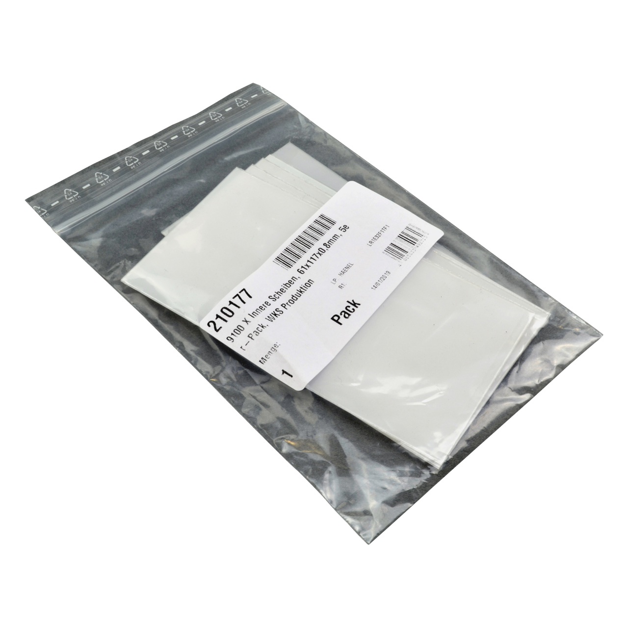 Innenscheiben für 9100 X und G5-03E, 61 x 117 x 0,8 mm, 5er Pack, WKS Produktion