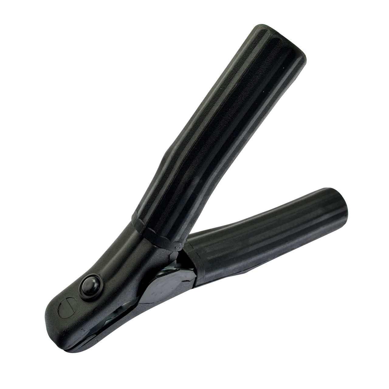 Schwarze Batterieklemme mit Kunststoffgriff und 100 Ampere Leistung