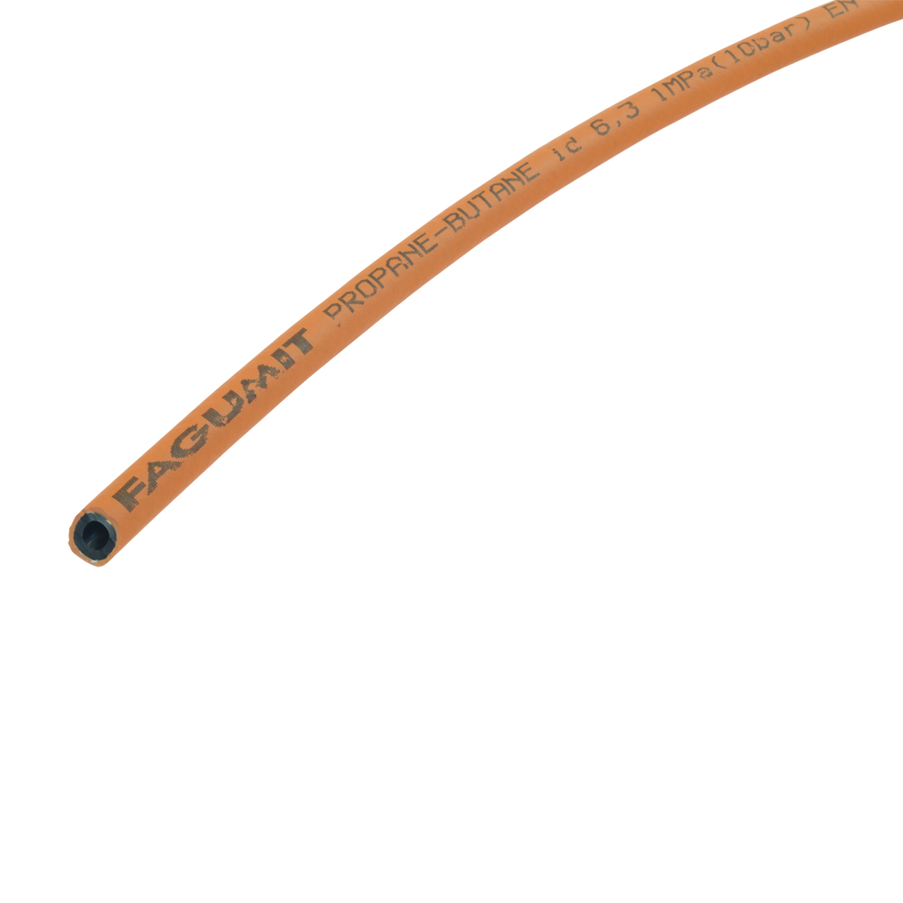 Propangasschlauch, Mitteldruck, Meterware, 6,3 x 3,5 mm, orange