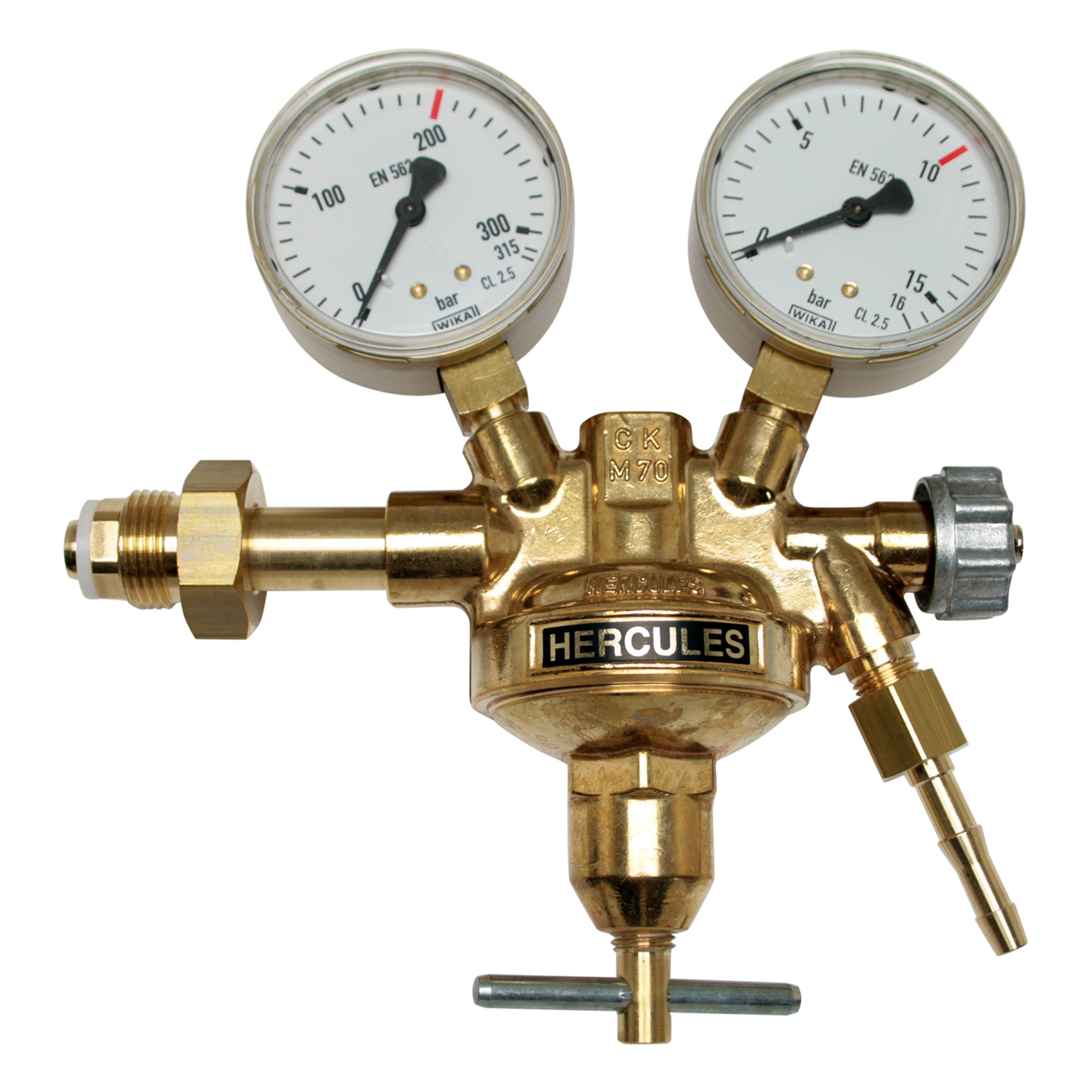 Flaschendruckminderer Druckluft 0 - 10 bar (200 bar) mit Druckschraube