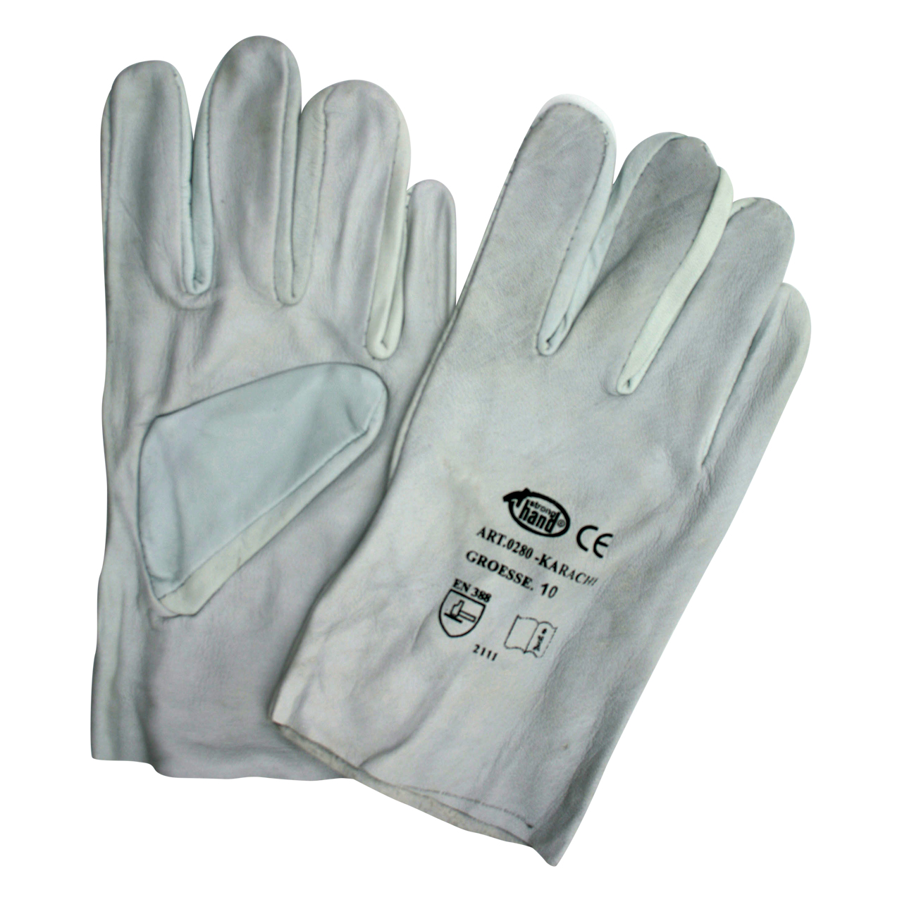 Schutzhandschuh aus Nappaleder, 5-Finger, ohne Stulpe, Größe 10