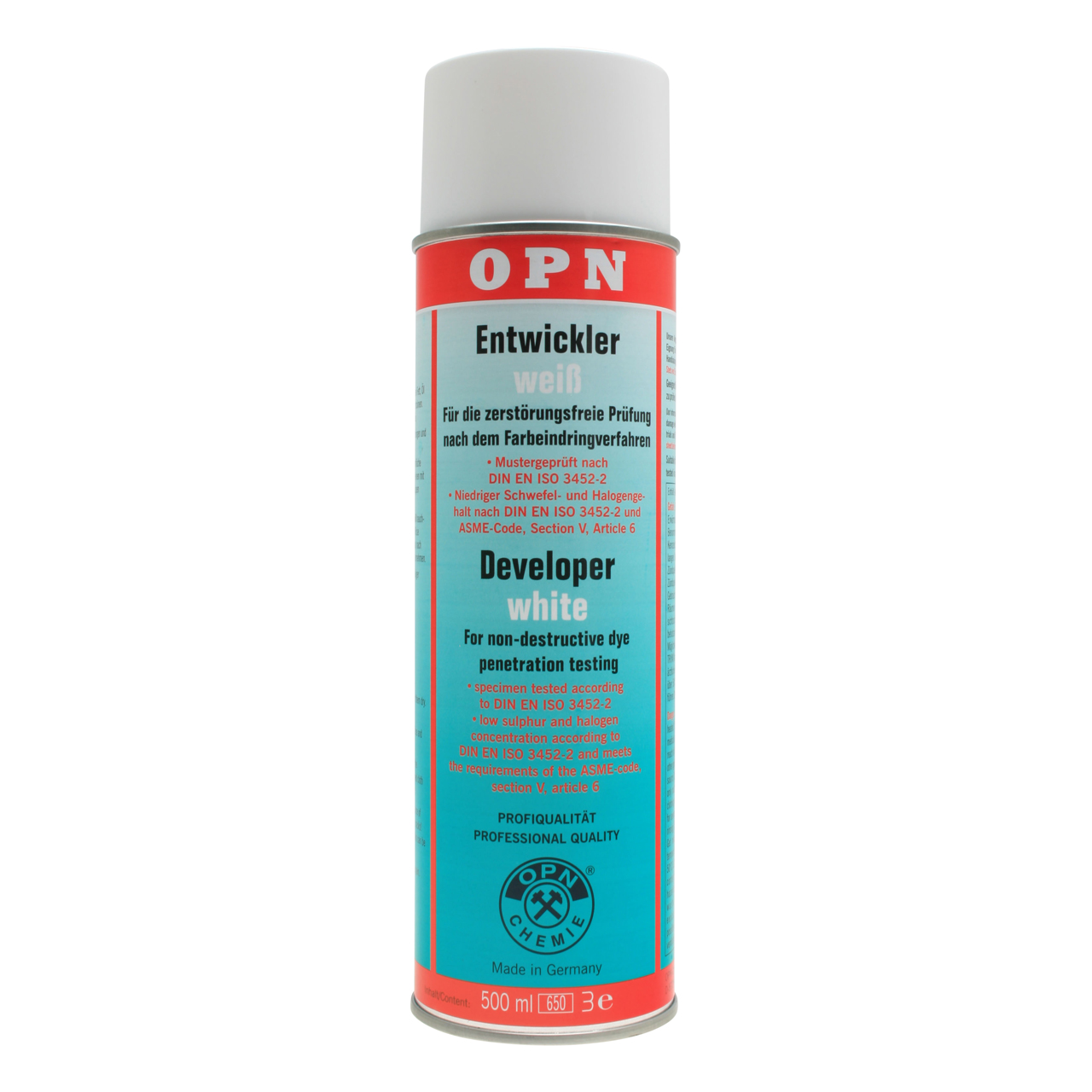 Eindring-Rissprüfsystem, Entwickler weiß, 500 ml Dose