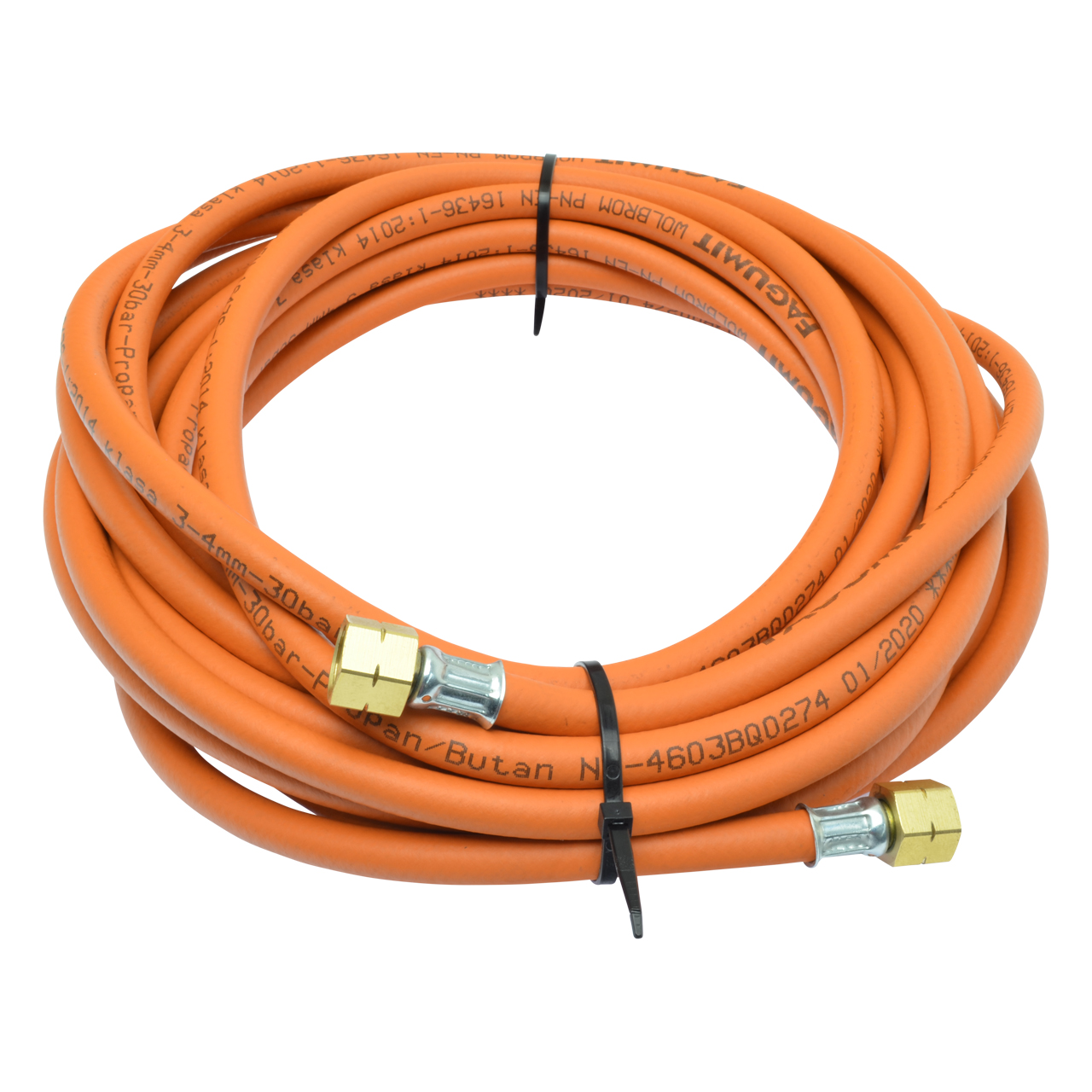 Propangasschlauch fertig mit Anschlüssen, Mitteldruck, 9 x 3,5 mm