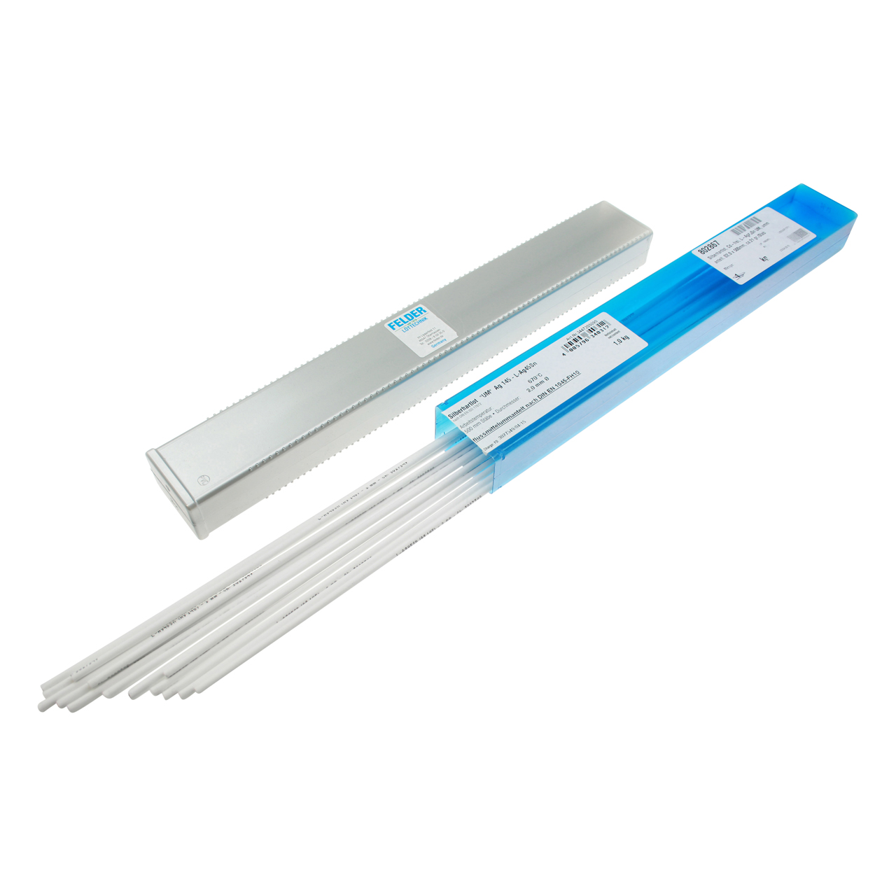 Silberhartlot, Cd-frei, L-Ag40Sn UM, ummantelt, Länge 500 mm, 1 Stab = 13 gr.