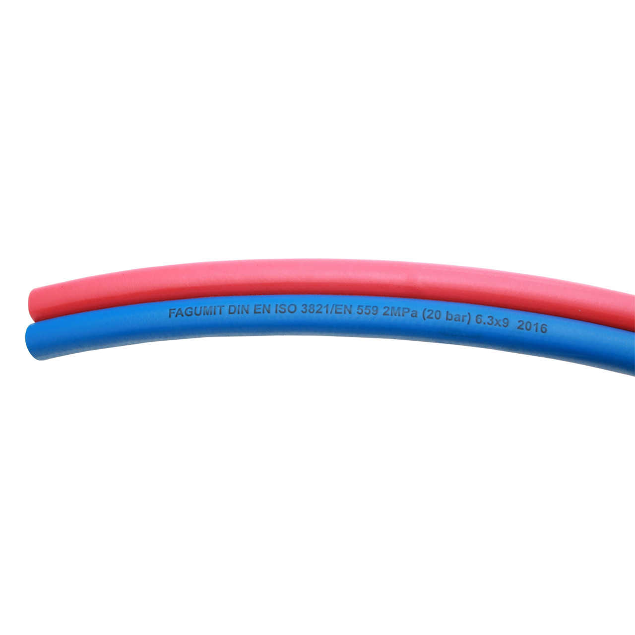 Zwillingsschlauch, Meterware, rot 9 x 3,5 mm/blau 6,3 x 5 mm, max. Länge 50 m