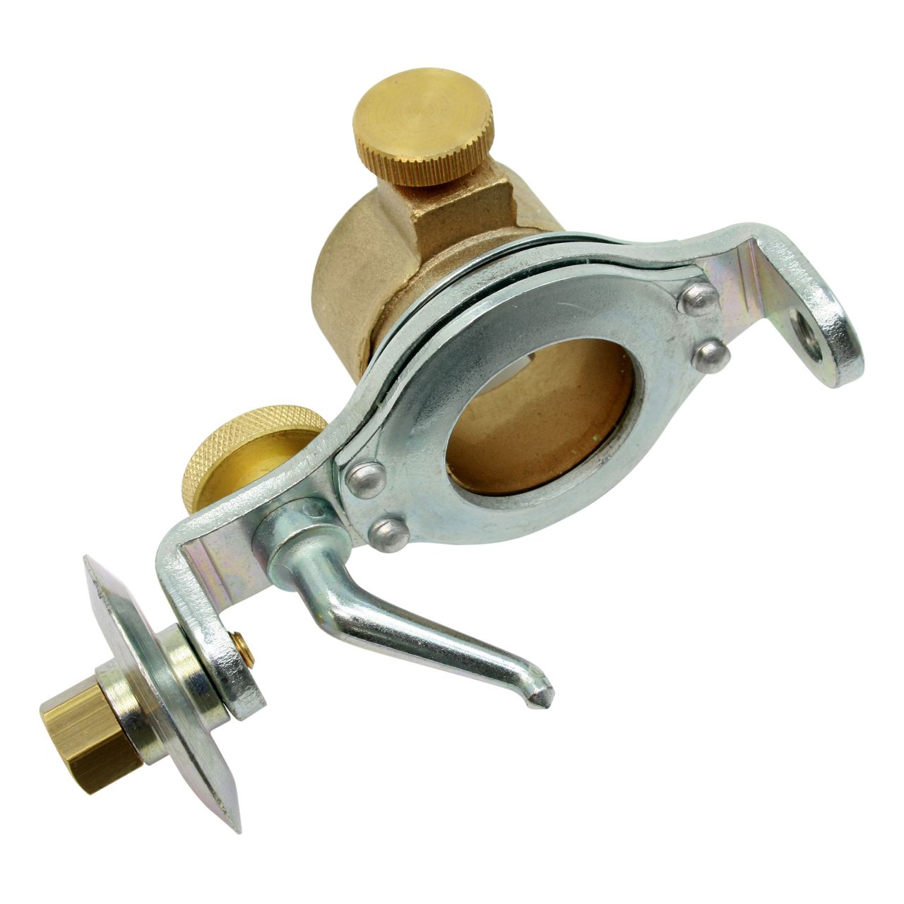 Kugellagerrundführung aus Metall mit verstellbaren Messing-Schrauben und Hebel