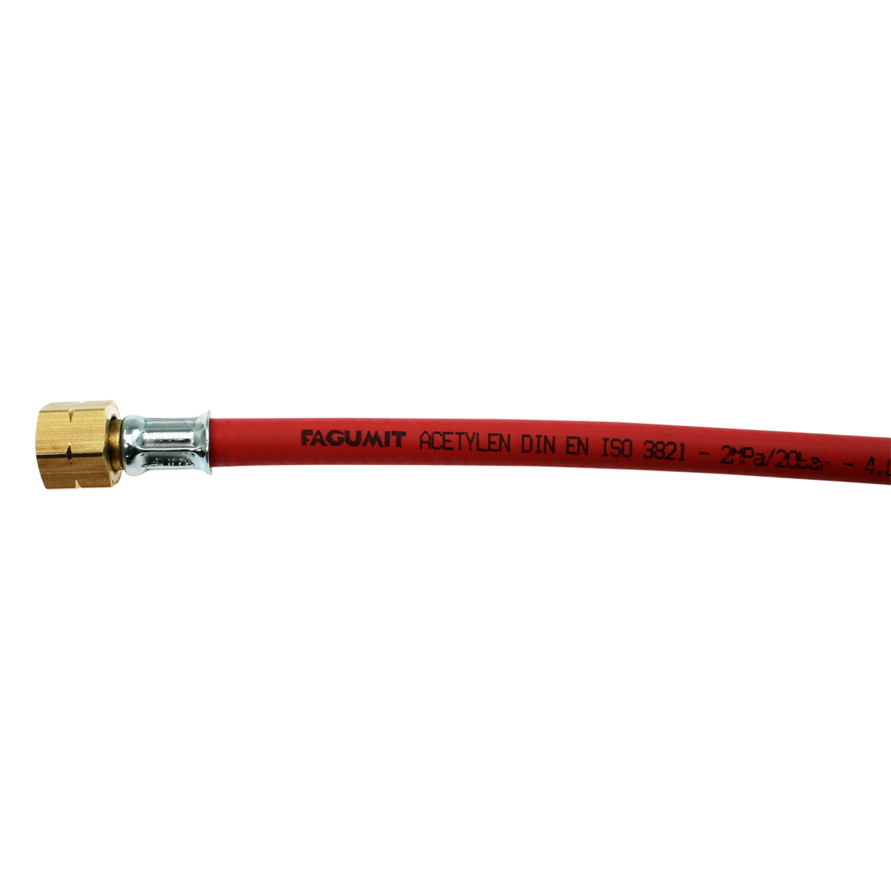 Azetylenschlauch mit Anschlüssen 3/8" LH, 9 x 3,5 mm, rot