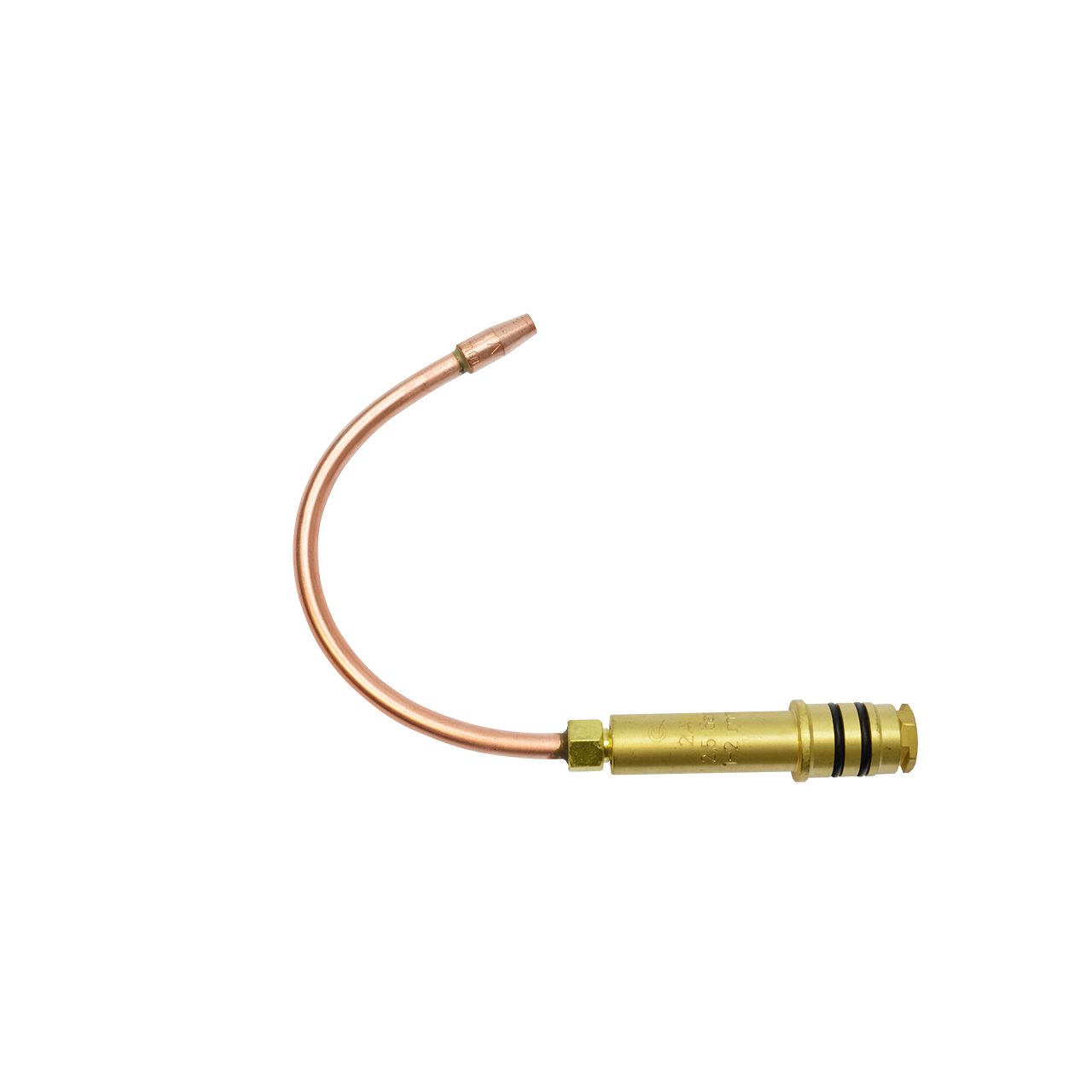 Gebogenes Schweißbrenner-Ersatzteil aus Kupfer und Messing mit Dichtungsgummis