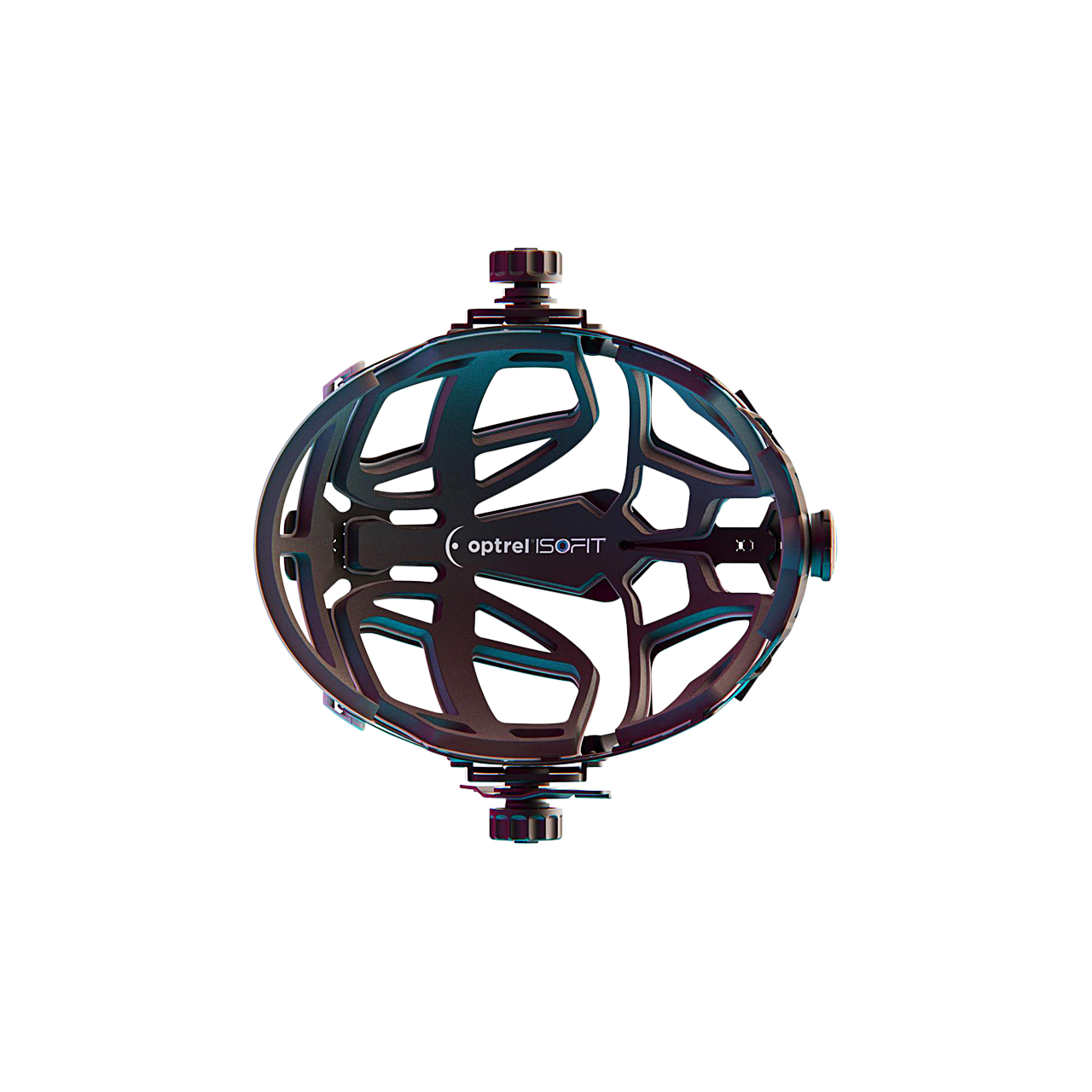 Schwarze Kopfhalterung Optrel ISOFIT mit verstellbaren Rädchen zur Anpassung