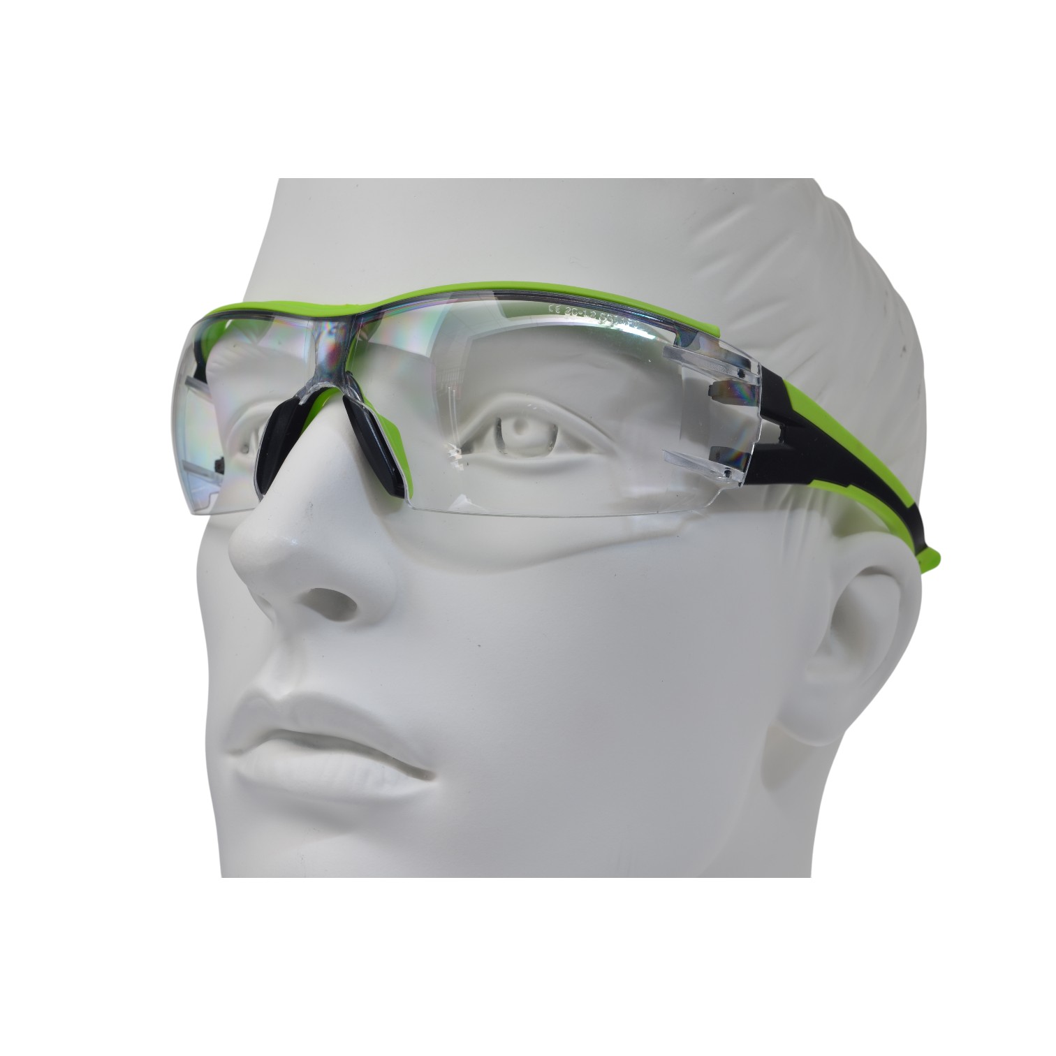 Schutzbrille AB2, schwarz/grün, klare Scheibe
zusätzlicher, weicher Augenbrauenschutz, 2K Bügel
