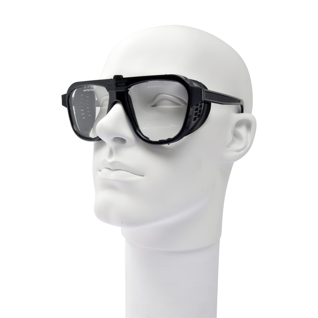 Nylonschutzbrille, schwarz, Formgläser 62 x 52 mm, klar, splitterfrei