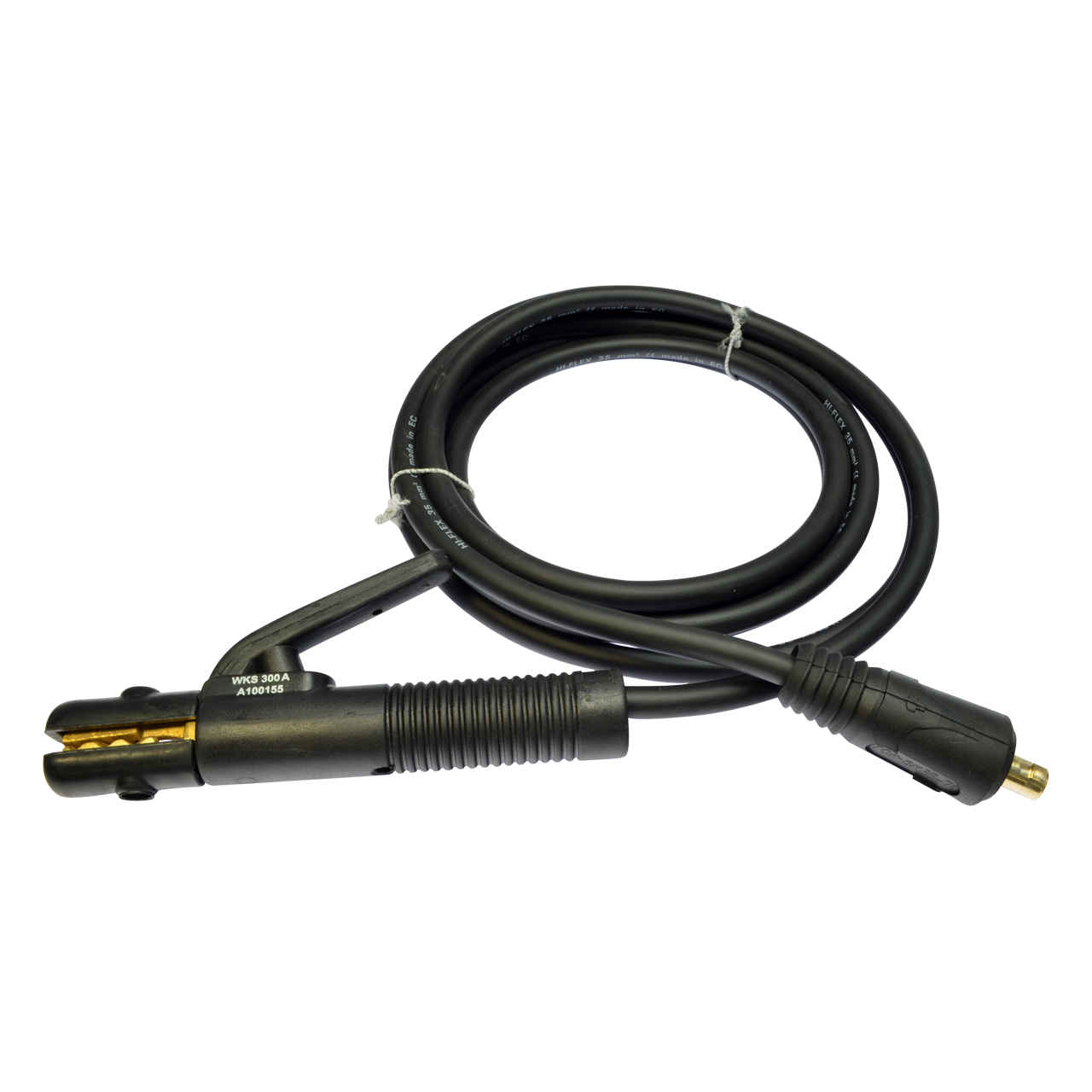 Schweißkabel mit Elektrodenhalter aus schwarzem Kunststoff und Metallkontakt, 300 Ampere