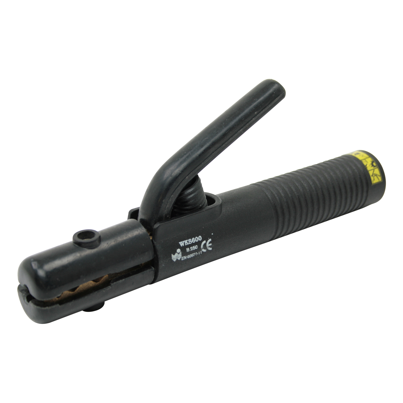 Schwarzer Elektrodenhalter Spezial mit Hebelgriff und 600 Ampere Leistung