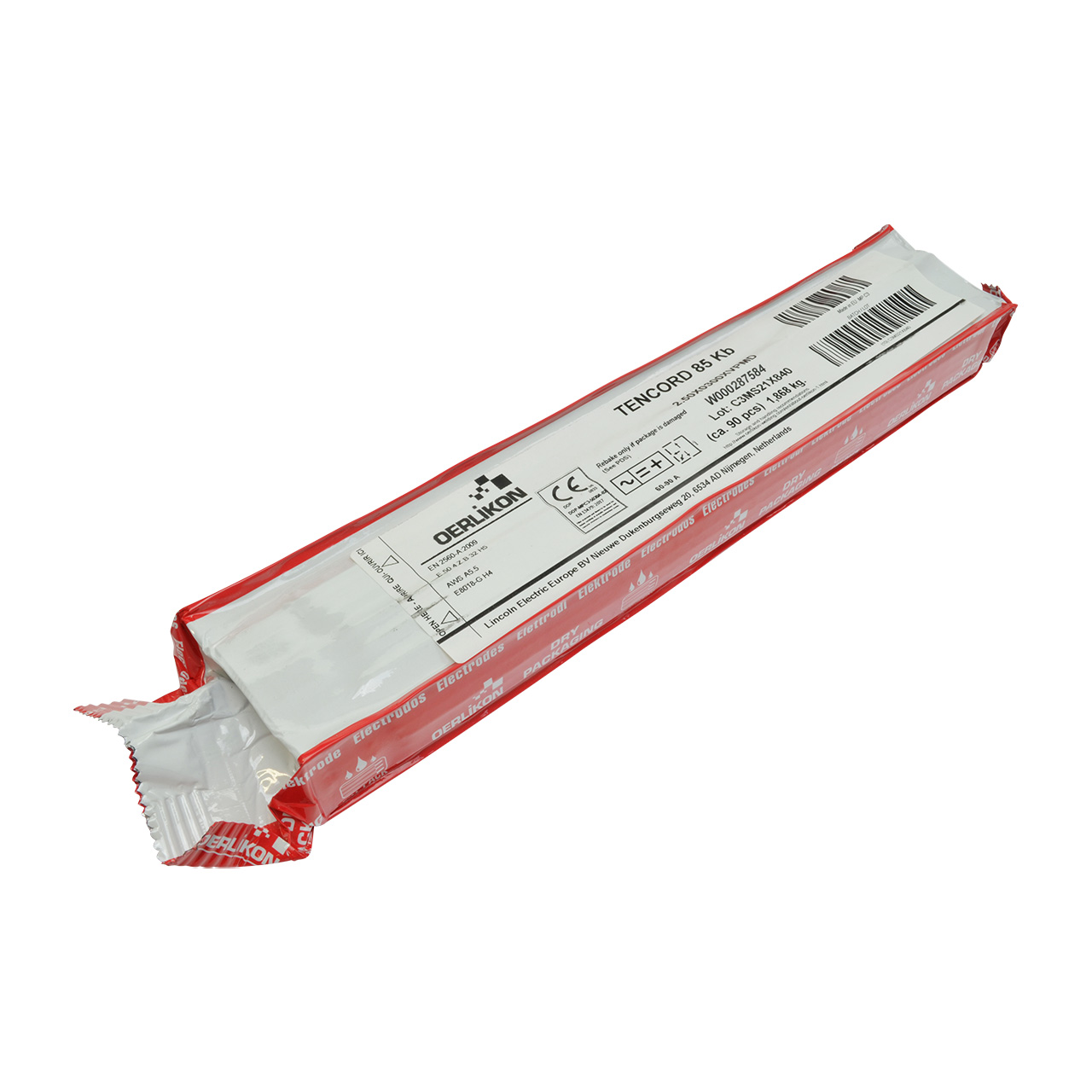 Schweißelektrode OERLIKON TENCORD 85 Kb, Ø 2,5 x 300 mm, 90 Stück/Pack