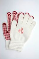 Strickhandschuh aus Polyamid-Baumwolle, Handfläche mit roten Noppen, Größe 9/L