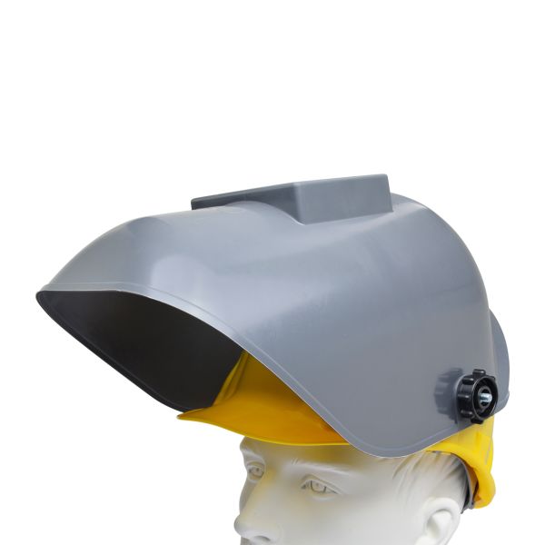 EURO-GF Kopfschirm aus PA/GF, mit gelbem Arbeitshelm, ohne Glas