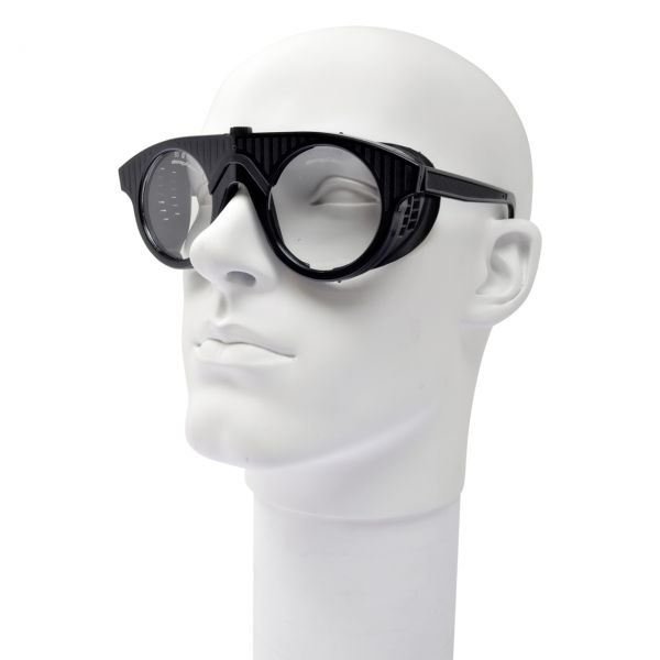Nylonschutzbrille, schwarz, Gläser Ø 50 mm, klar, splitterfrei