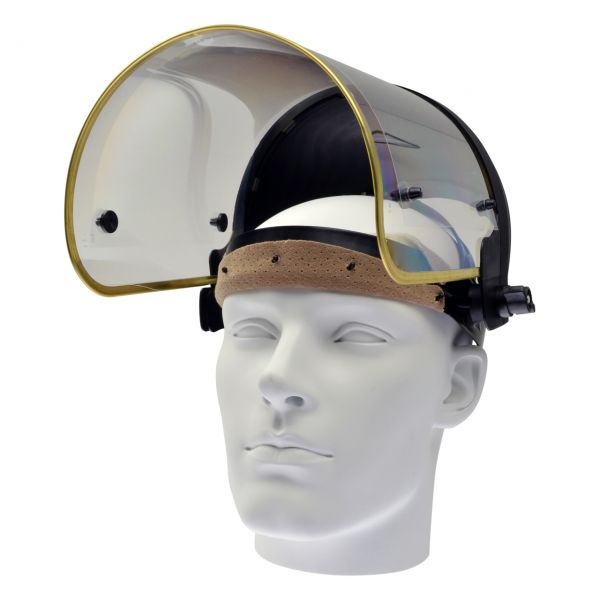 Gesichtsschutz, klar, Kopfhalterung, klappbare PET-G Scheibe 360x200x1mm