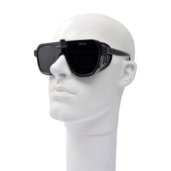 Nylonschutzbrille, schwarz, Formgläser 62 x 52 mm