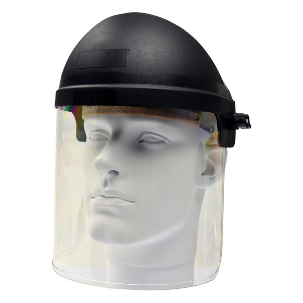 Gesichtsschutz, klar, Kopfhalterung, klappbare PC Scheibe 360x200x1mm
