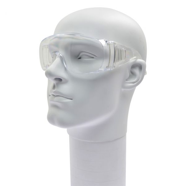 Schutzbrille PANORAMA mit einteiliger Scheibe und Bügeln aus klarem PC