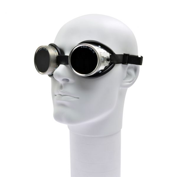 STROOF Brille mit Schraubringen, Gummischlauchpolster, Gläser Ø 50 mm