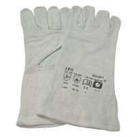 Handschuh aus Spaltleder, 5-Finger, Baumwollfutter, mit Stulpe ca. 35 cm