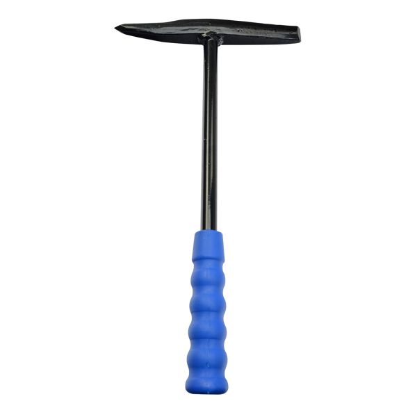 Schlackehammer, Ganzstahl, 470 g, schwarz lackiert, blauer Kunststoffgriff