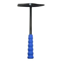 Schlackehammer, Ganzstahl, 470 g, schwarz lackiert, blauer Kunststoffgriff