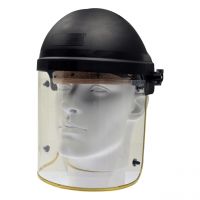 Gesichtsschutz, klar, Kopfhalterung, klappbare PET-G Scheibe 360x200x1mm