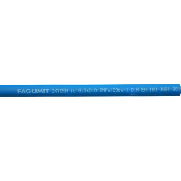 Sauerstoffschlauch, Meterware, 6 x 5 mm, max. Länge 50 m, blau, EN3821