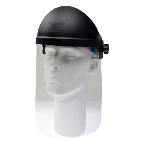 Gesichtsschutz, klar, Kopfhalterung, klappbare PET-G Scheibe 360x280x1mm